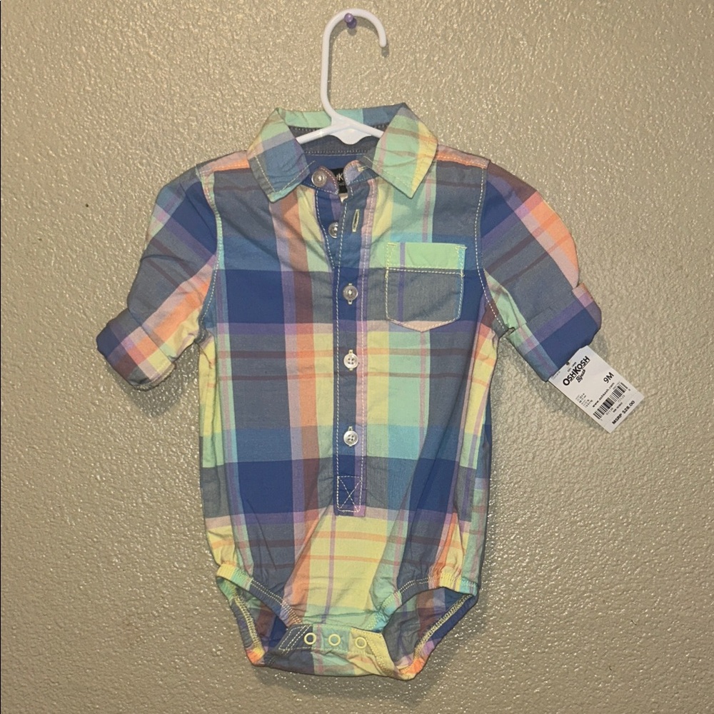 OshKosh B'gosh Multicolor Plaid Onesie